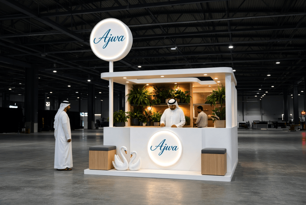 Custom kiosk manufacturing by Point to Point Advertising Designs, UAE